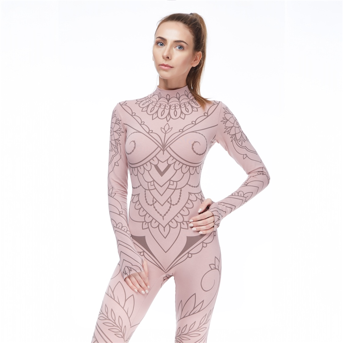 Mehndi Jumpsuit with Long Sleeves